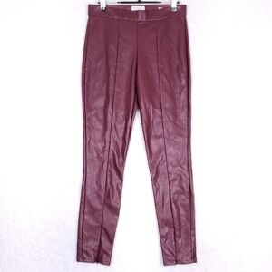 Sofia Jeans Rosa Jeggings Size 6 Burgundy Faux Leather Urban Glam Moto Chic